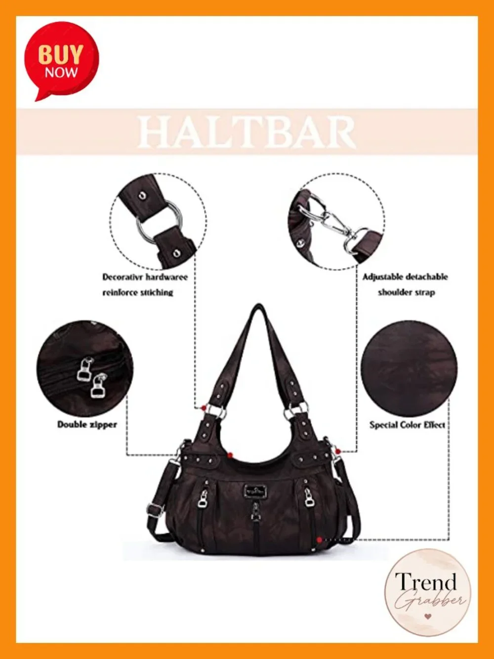 Washed Faux Leather Hobo Satchel Crossbody Shoulder Bag Tote Purse